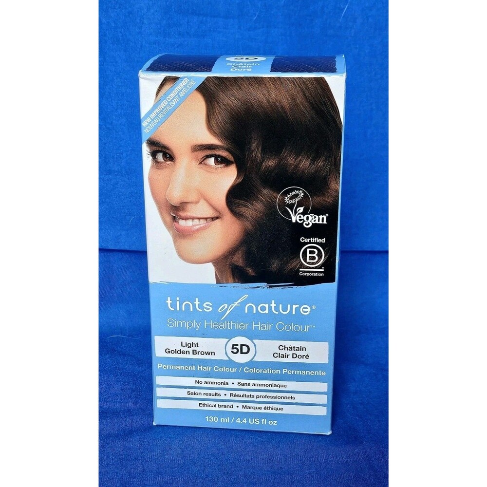 Tints of Nature 5D Light Golden Brown VEGAN Permanent Healthier Hair Color Dye